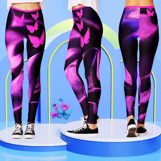 Leggings Butterfly rose Lilac, mauve tendance, femmes
