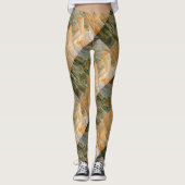 Leggings cabine de journal diagonale coins brun (Devant)