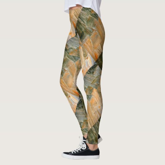 Leggings cabine de journal diagonale coins brun (Gauche)