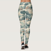Leggings Cabines skieurs vintages en Woods Blue (Dos)