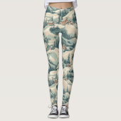Leggings Cabines skieurs vintages en Woods Blue (Devant)
