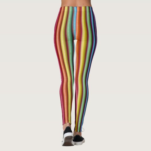 Leggings Câble de ruban arc-en-ciel vertical (Dos)