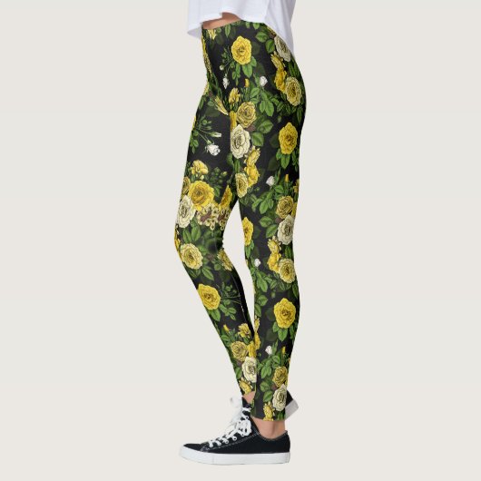Leggings Caché en rose, jaune et vert (Gauche)