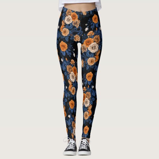 Leggings Caché en rose, orange et bleu (Devant)