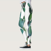 Leggings Cactus Craze : Tendance de l'aquarelle tropicale (Gauche)