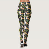 Leggings Cactus de corgi - guêtres foncées de cactus de (Dos)