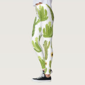 Leggings Cactus du désert vert : Aquarelle transparente (Gauche)