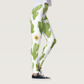 Leggings Cactus du désert vert : Aquarelle transparente (Droite)
