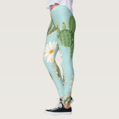 Leggings Cactus, fleurs roses : décor clair (Gauche)