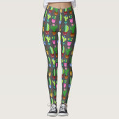 Leggings Cactus mignon dans le motif de planteurs (Devant)