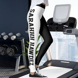 Leggings Cadeau amusant de yoga à rayures noires et blanche