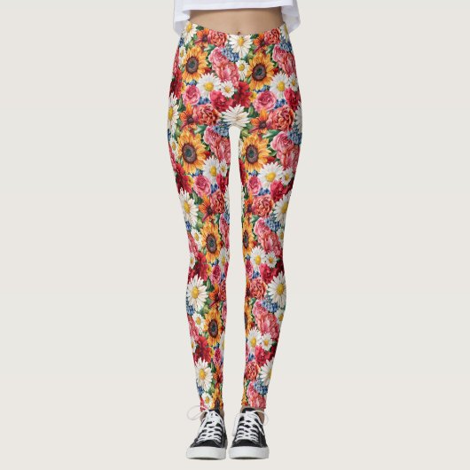 Leggings Cadeau d'anniversaire | Composition florale vibran (Devant)