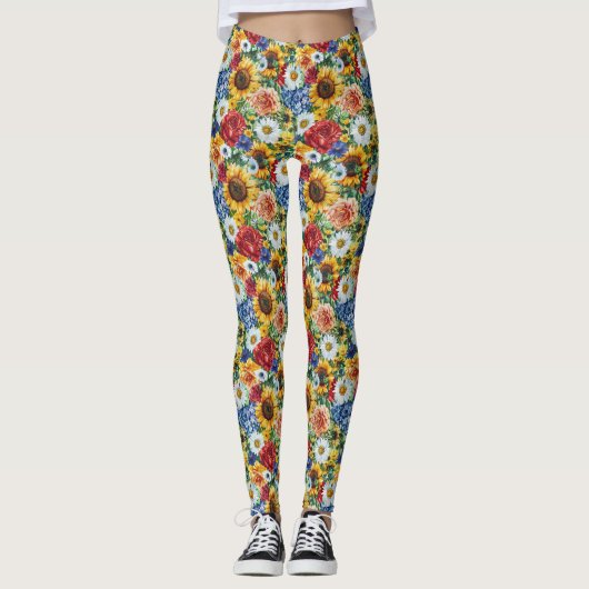 Leggings Cadeau d'anniversaire | Composition florale vibran (Devant)