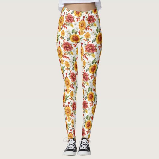 Leggings Cadeau d'anniversaire | Composition florale vibran (Devant)