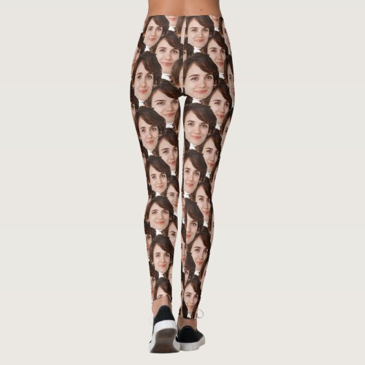 Leggings Cadeau moderne pour elle avec des visages unique F (Dos)