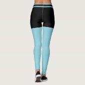 Leggings Cadeau personnalisé avec rayures noires et bleues (Dos)