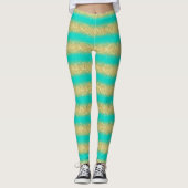 Leggings Cadeau populaire de luxe Turquoise Parties scintil (Devant)