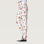 Leggings Cadeau ultra-doux de fleurs de Noël pour les fêtes (Gauche)