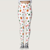 Leggings Cadeau ultra-doux de fleurs de Noël pour les fêtes (Devant)
