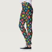 Leggings Cadeaux de Noël colorés en noir (Gauche)