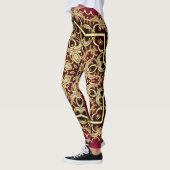 Leggings Cadre élégant : perle et or. (Gauche)
