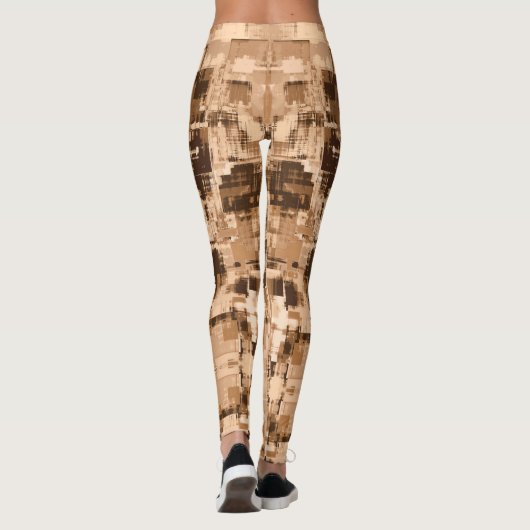 Leggings Café Brown Abstrait tendance (Dos)