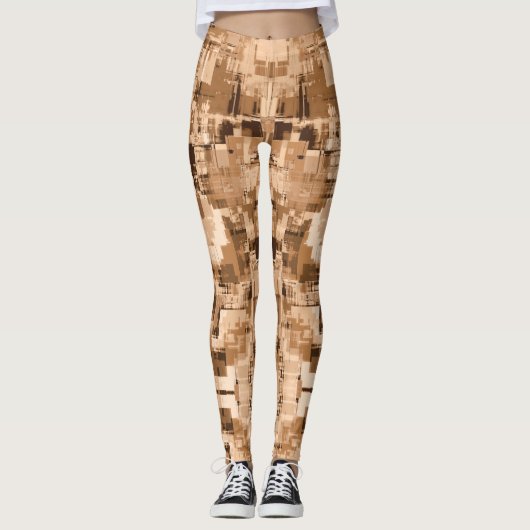Leggings Café Brown Abstrait tendance (Devant)