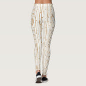 Leggings Café crème marron rayures points (Dos)
