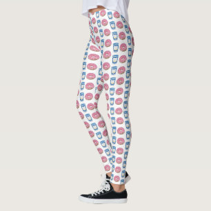 Leggings Café et beignets Pink Frosted Doughnut Petit déjeu