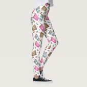 Leggings Cafés, Haricots, Coeurs, Amateur De Café (Droite)