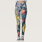Leggings Caillebotte - Chrysanthèmes blancs et jaunes (Devant)