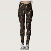 Leggings Cairn Terrier Citrouilles Halloween effroi (Devant)