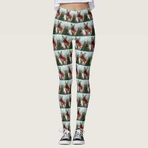 Leggings Cairn Terrier Dog dans Noël de neige