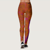 Leggings Calcaire Abstrait dans les violets et l'orange brû (Dos)