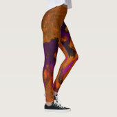Leggings Calcaire Abstrait dans les violets et l'orange brû (Droite)