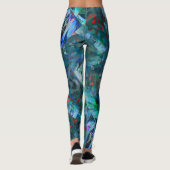 Leggings Caleçon long abstrait Blue Ocean Flows - v2 (Dos)