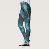 Leggings Caleçon long abstrait Blue Ocean Flows - v2 (Gauche)