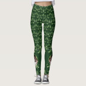 Leggings Calico Cat In Jade Plante (Devant)