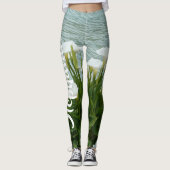 Leggings Calla Lilies Floral, Nom Personnalisé (Devant)