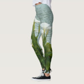 Leggings Calla Lilies Floral, Nom Personnalisé (Gauche)