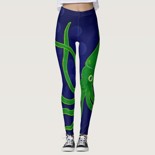 Leggings Calmar vert à la mode frais dans l'océan bleu (Devant)