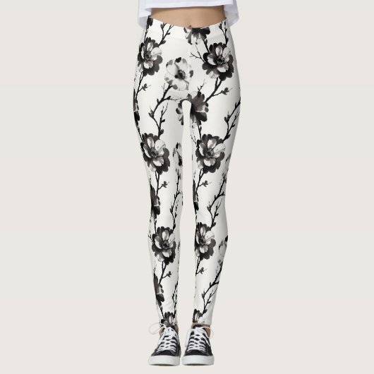 Leggings Camélias de style japonais (Devant)