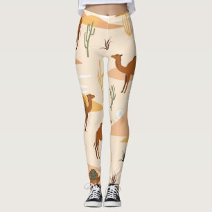 Leggings Camels Dunes Cactus : Désert sans mer