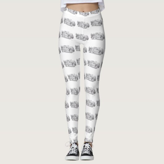 Leggings camion feu tirant noir blanc gris (Devant)