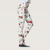 Leggings Camion rouge vintage avec sapin de Noël (Droite)