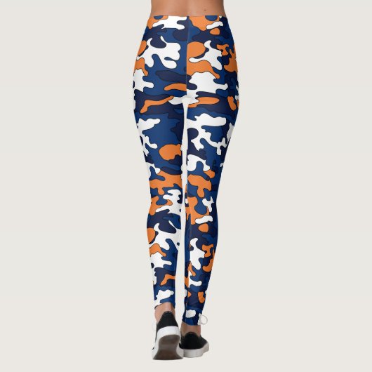 Leggings Camo bleu et orange (Dos)