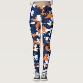 Leggings Camo bleu et orange (Devant)