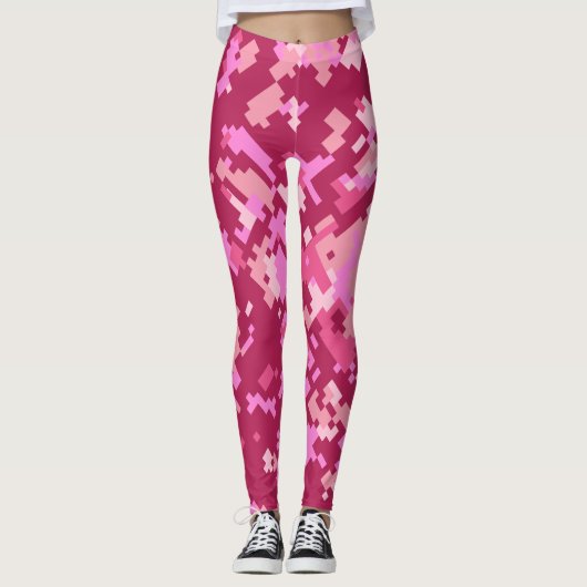 Leggings Camo | Camouflage rose Pixel (Devant)