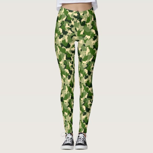 Leggings Camo Cats Green (Devant)