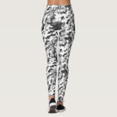 Leggings Camo d'impression tendance noir, blanc et gris (Dos)